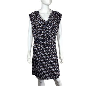 Michael Kors Draped Collar Gathered Waist Dress